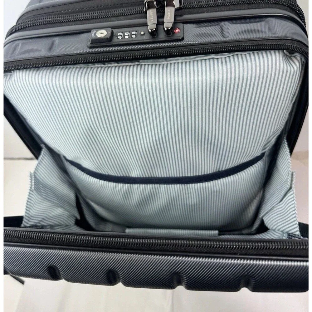 Delsey Paris Shadow 6.0 Carry-on Front Pocket Spinner Suitcase Luggage